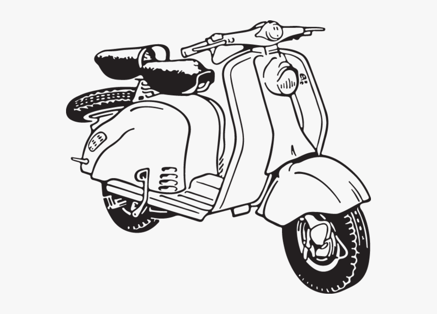 Scooter Black And White Clipart, HD Png Download