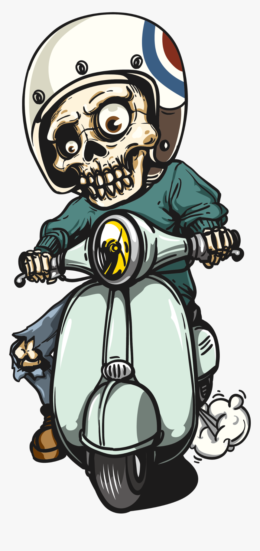 Transparent Cartoon Skeleton Png - Vespa Skull, Png Download