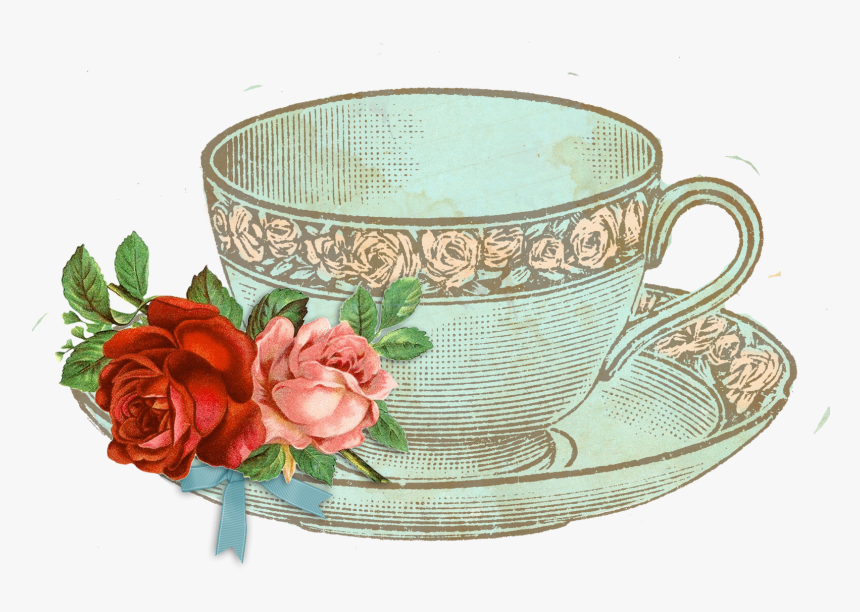 Transparent Mad Hatter Clipart - Vintage Tea Cup Clip Art, HD Png Download