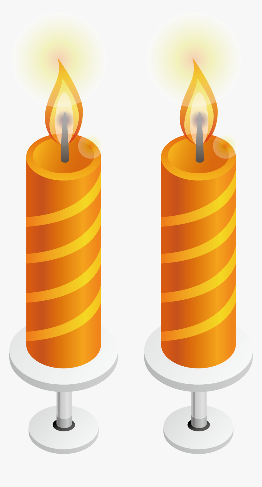 Candle Png Vector Element Png Download - Flame, Transparent Png