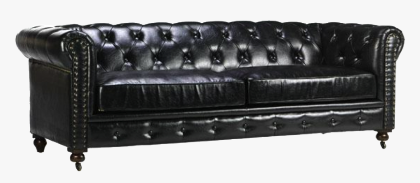 Gordon Black Leather Chesterfield Sofa, HD Png Download