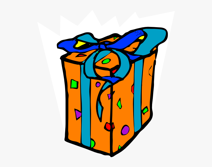 Wraped Gift Svg Clip Arts - Blue And Orange Present Clip Art, HD Png Download