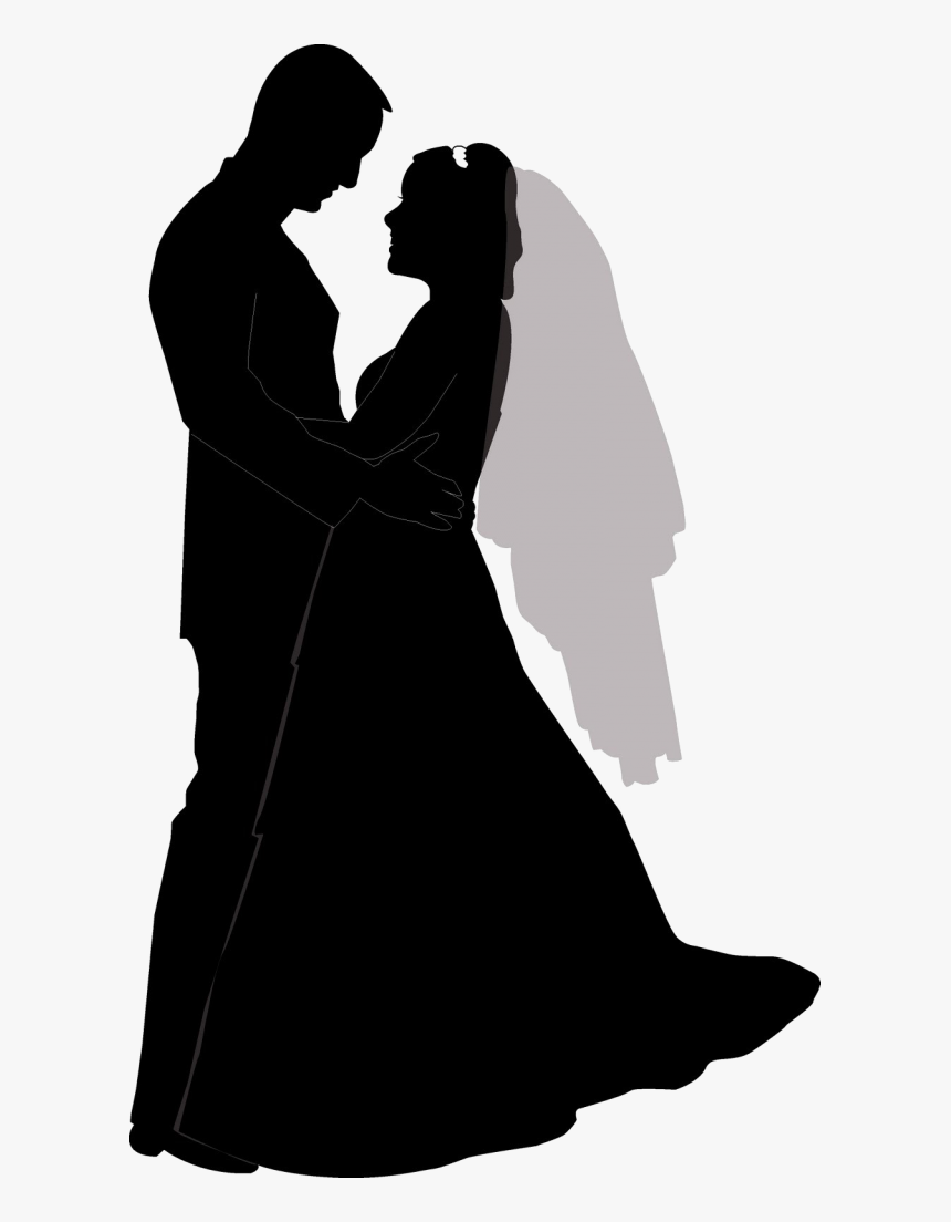 Wedding Couple Silhouette Png Free Download - Wedding Couple Silhouette Png, Transparent Png