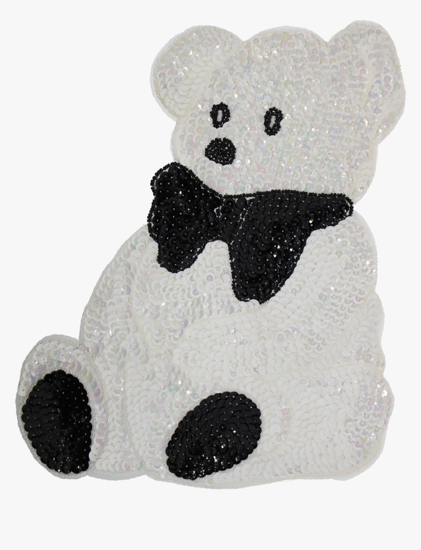 Large Bear Beaded & Sequin Applique - Teddy Bear, HD Png Download