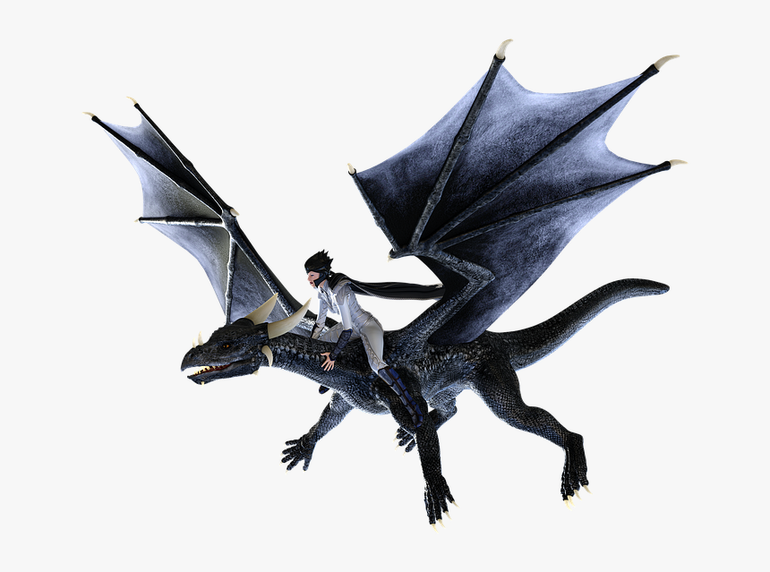 Dragon, Rider, Woman, Fantasy, Flying - Fantasy Rider Png, Transparent Png