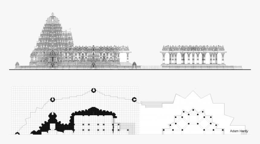 Side Elevation Of The Temple And The Open Hall - Adam Hardy Indian Temple Architecture Pdf, HD Png Download