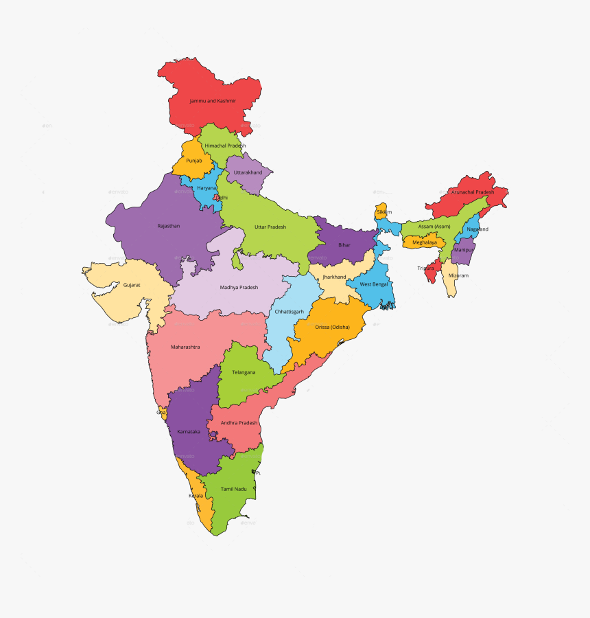 India State Map 2019, HD Png Download