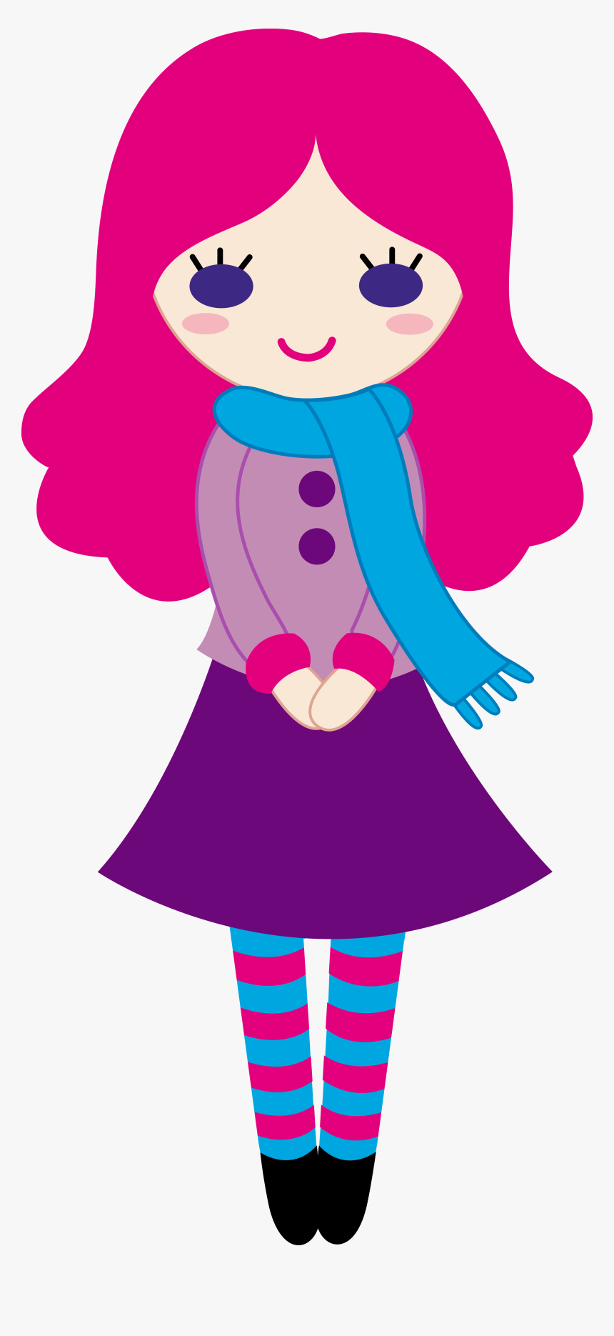 Cute Cartoon Girl Clipart - Cute Girl Clipart, HD Png Download