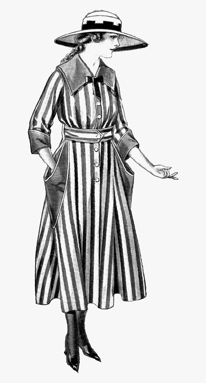 Summer Dress Png -fashion Vintage Png, Transparent - Vintage Illustrations Png Fashion, Png Download