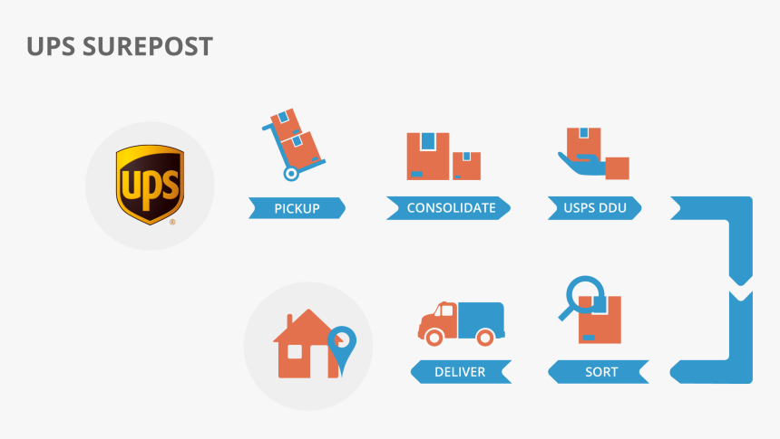 Diagram Of Ups Surepost, HD Png Download