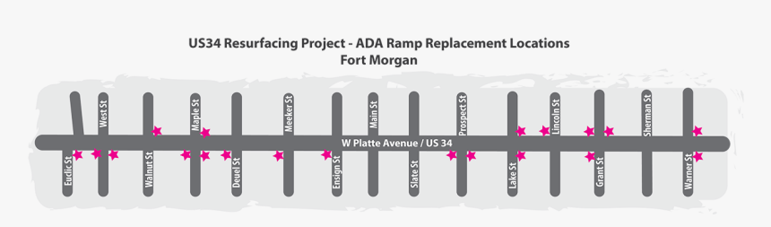 Us34 Ada Ramp Locations Map-fort Morgan - Airport, HD Png Download