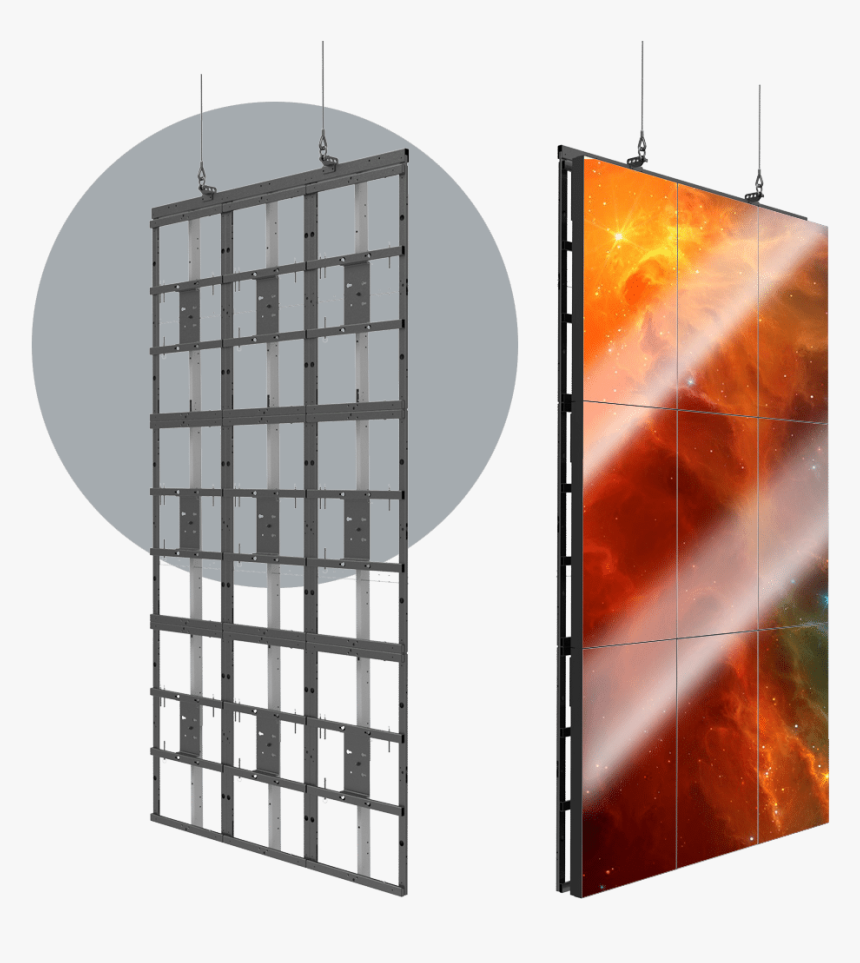 Hovergrid Flyable Portrait Video Wall Frame System - Modern Art, HD Png Download