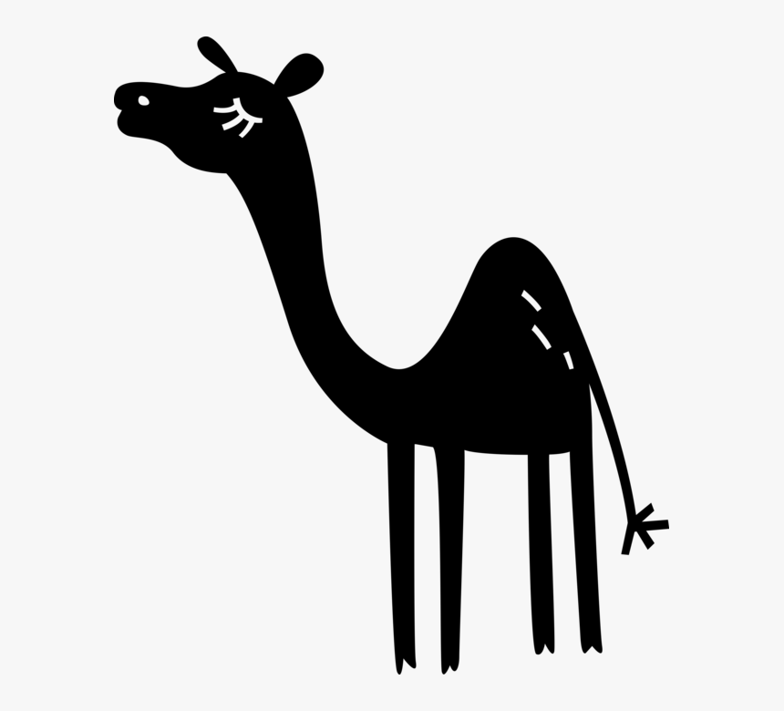 Vector Illustration Of Beast Of Burden Camel Dromedary - Giraffe, HD Png Download