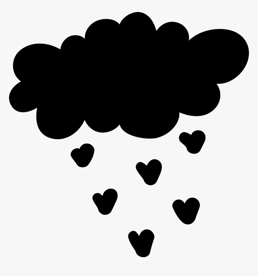 Cloud Raining Heart Shapes - Shapes In Cloud, HD Png Download