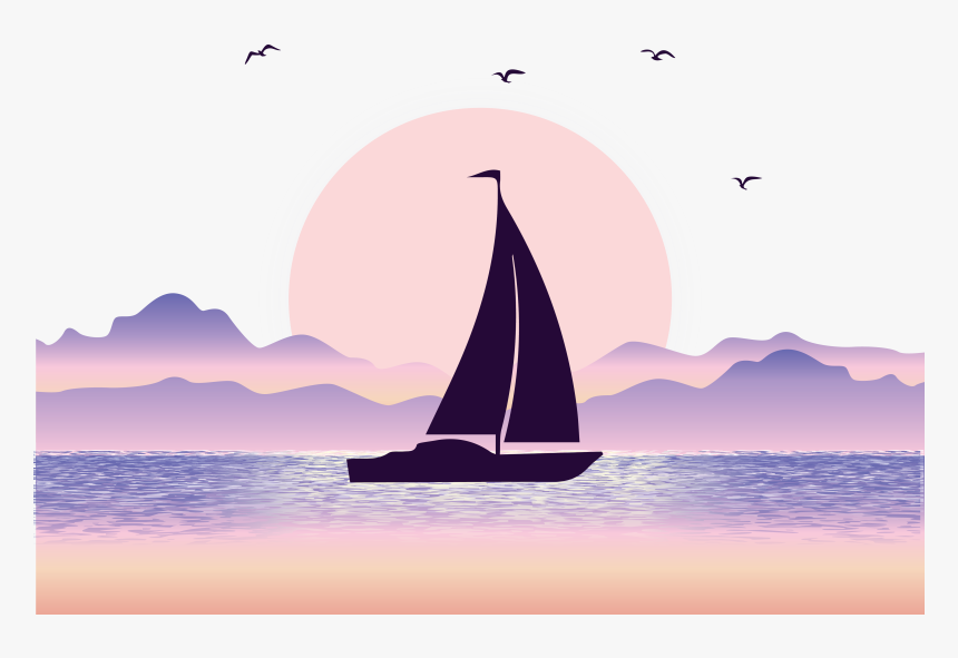 Euclidean Vector Sea Illustration - Sea And Boat Png, Transparent Png