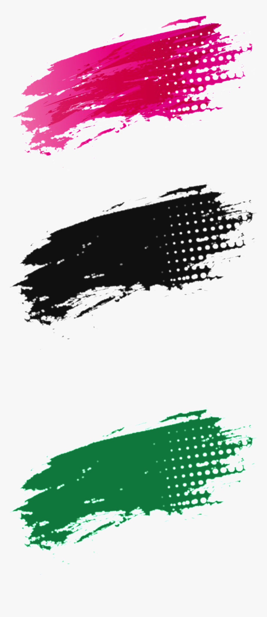 Tri Color Ink Stains Graffiti - Brush Stroke Creative, HD Png Download