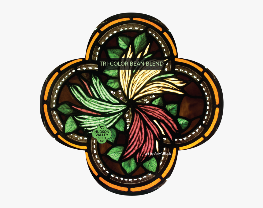 Tri-color Bean Blend Quatrefoil - Stained Glass, HD Png Download