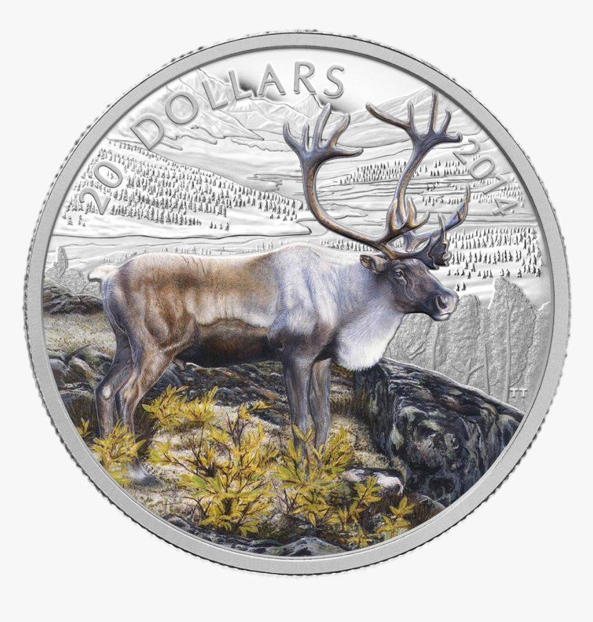 The Caribou Fine Silver Coloured Coin - Elk, HD Png Download