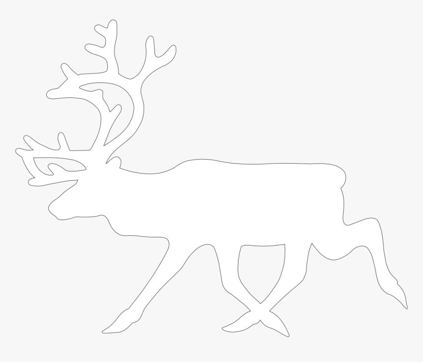 White Reindeer Silhouette, HD Png Download