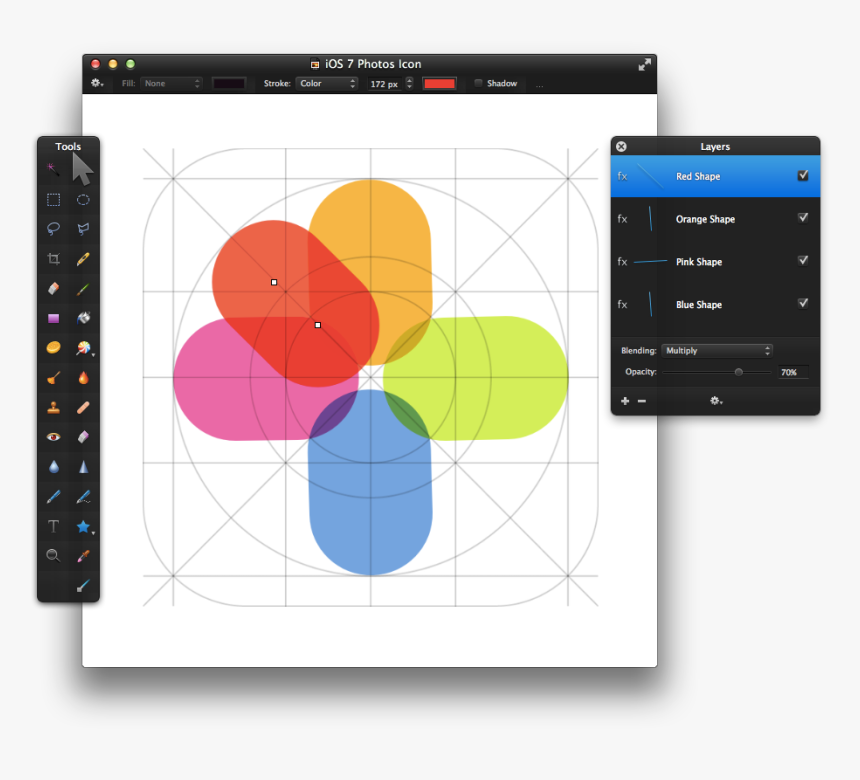 Clip Art Photos Icon In Pixelmator - Red Circle Blue Rectangle, HD Png Download