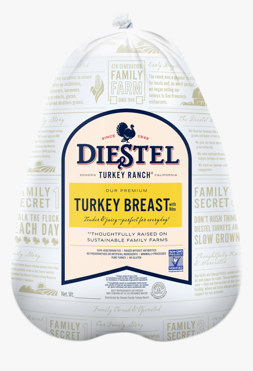 Dfr Ngmo Bone In Turkey Breast Rendering - Diestel Turkey, HD Png Download
