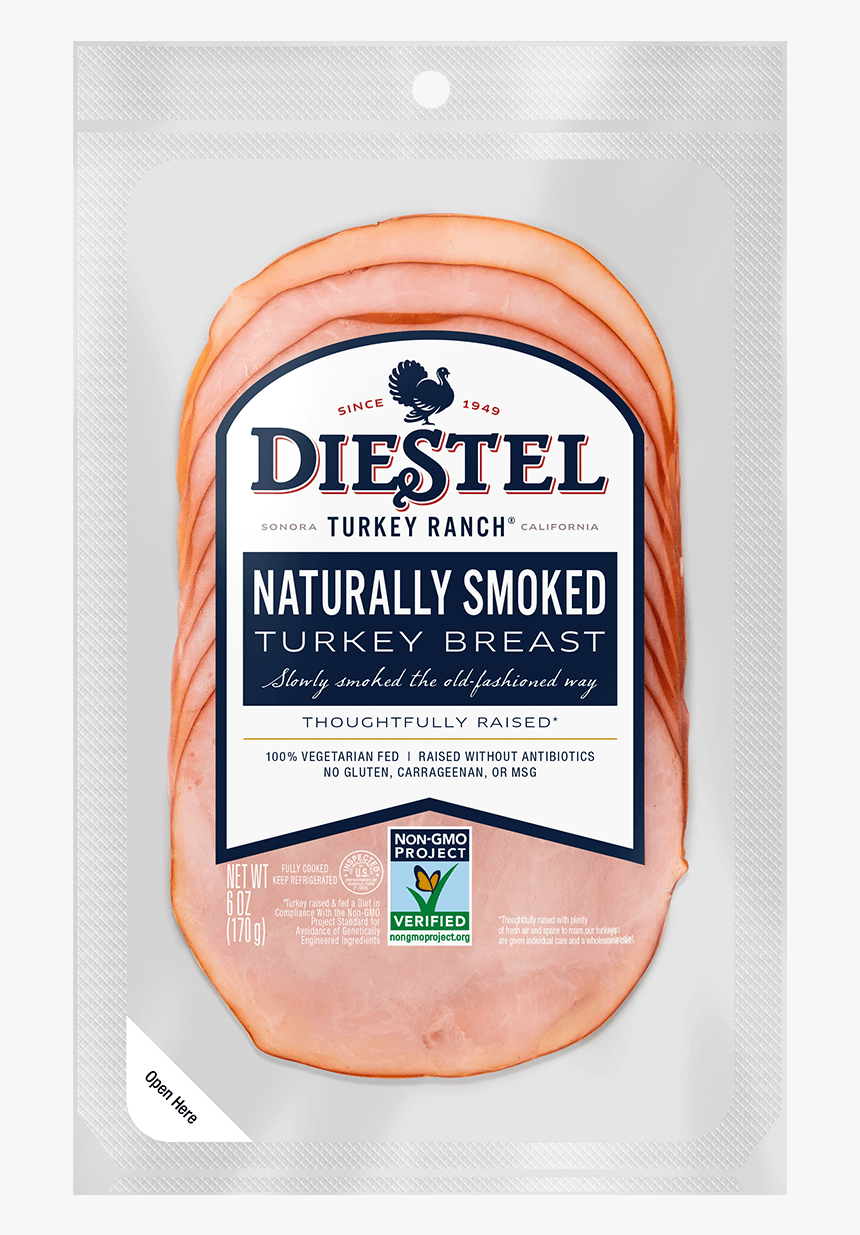 Deli Pre-sliced Turkeybreast Naturallysmoked Nongmo - Diestel Smoked Turkey, HD Png Download