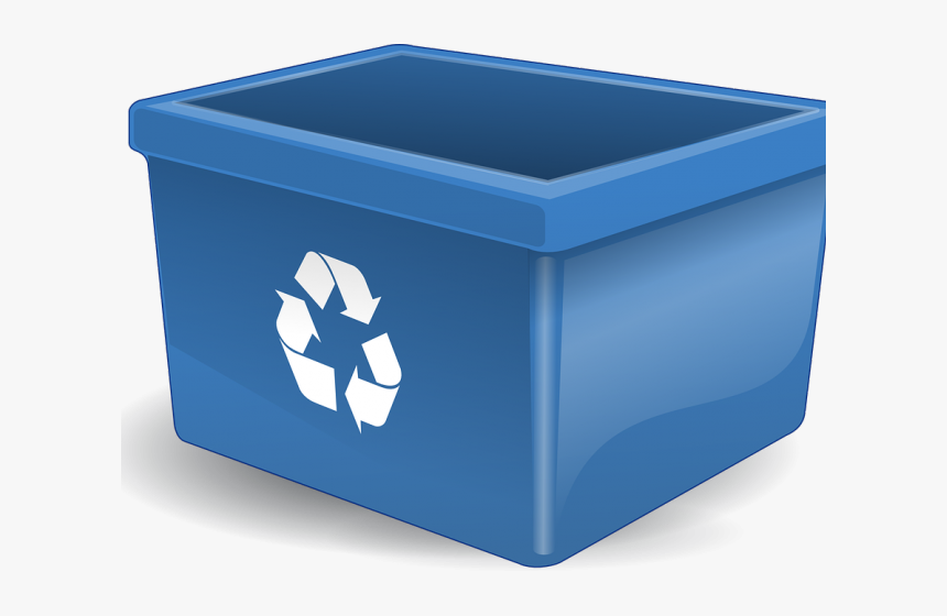 Water Clipart Bin - Blue Recycling Bin Png, Transparent Png