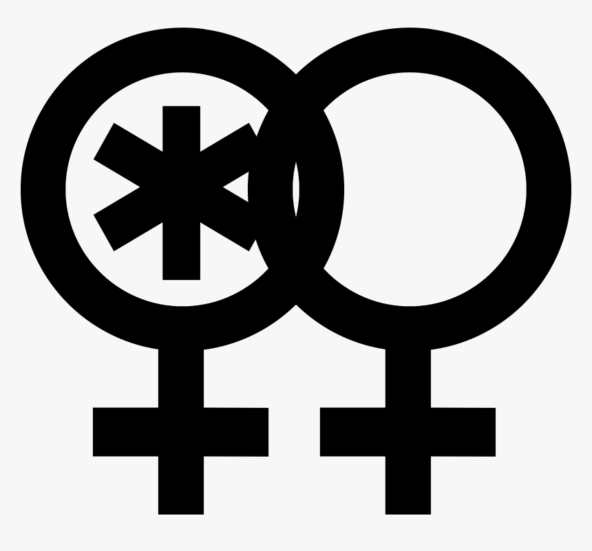 Nonbinary Woman Symbol Interlocked With A Venus Symbol - Nblnb Symbol, HD Png Download