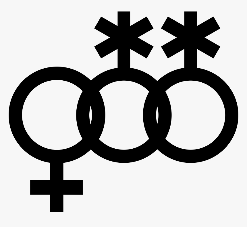 Nonbinary Symbol Interlocked With A Venus Symbol And - Cross, HD Png Download