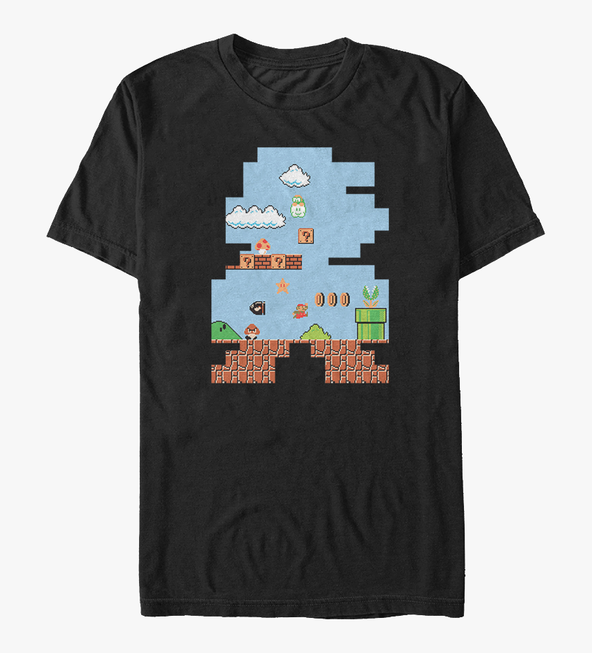 Shape Of Super Mario T-shirt - T Shirt Frikis Mario Bros, HD Png Download