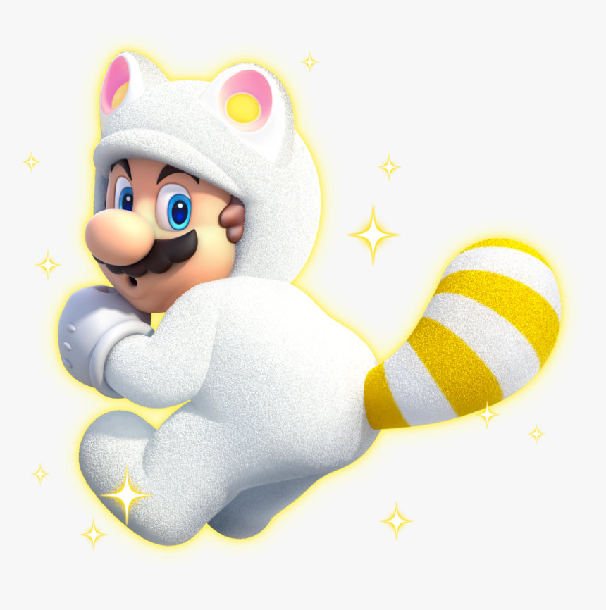 White Tanooki Mario, HD Png Download