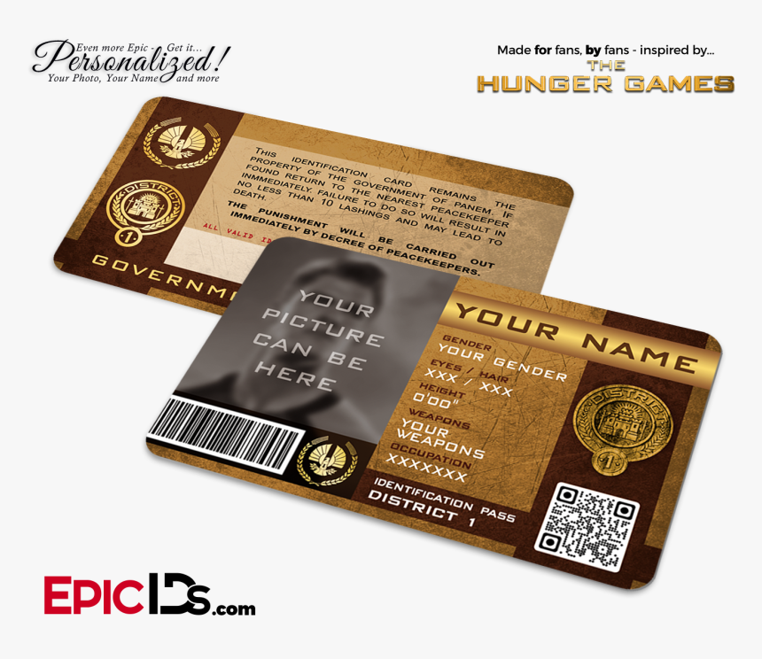 The Hunger Games Inspired Panem District 1 Identification - Hunger Games District 5 Tribute Boy, HD Png Download