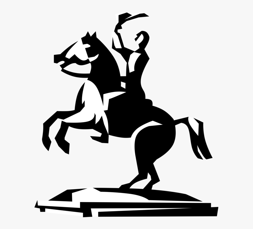Vector Illustration Of Andrew Jackson Equestrian Horse - Man On Horse Vector, HD Png Download