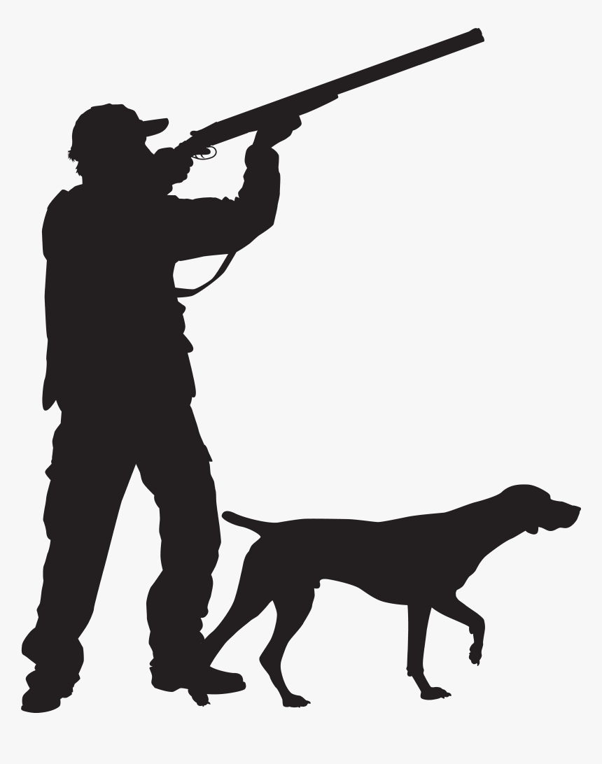 Hunter With Dog Silhouette, HD Png Download