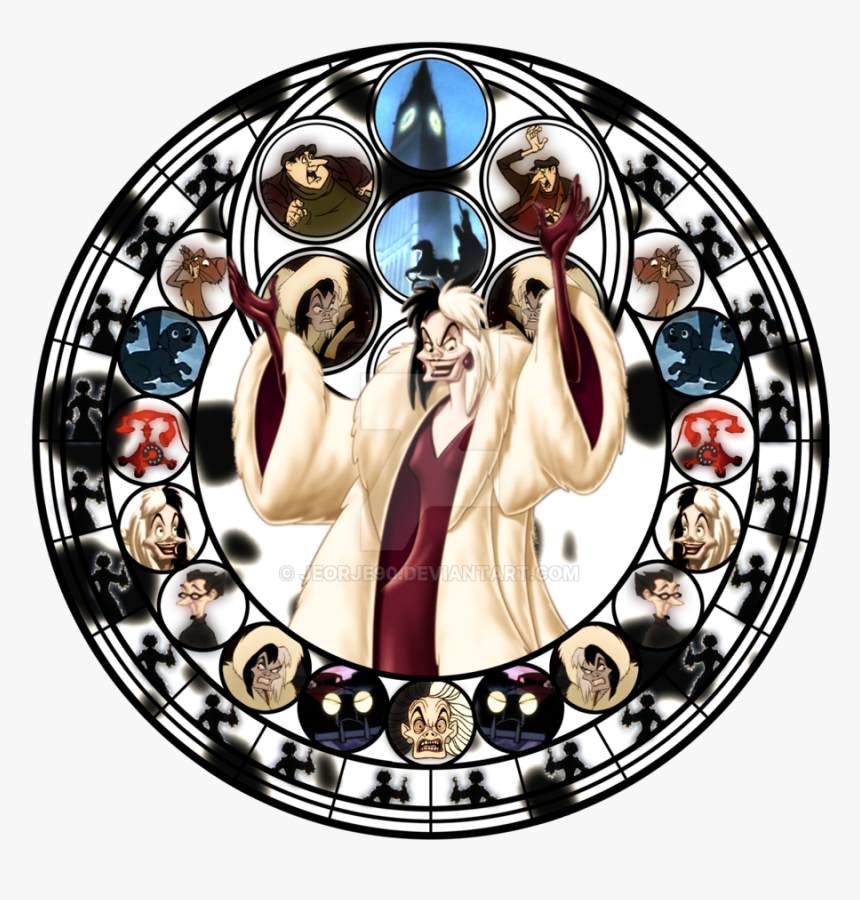 Cruella De Vil Png Transparent Image - Disney Stained Glass Villains, Png Download