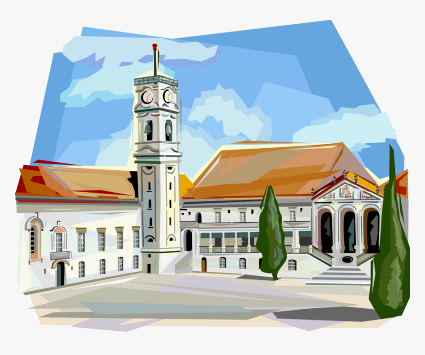 Vector Illustration Of Coimbra University Tower, Coimbra, - Coimbra Vector, HD Png Download