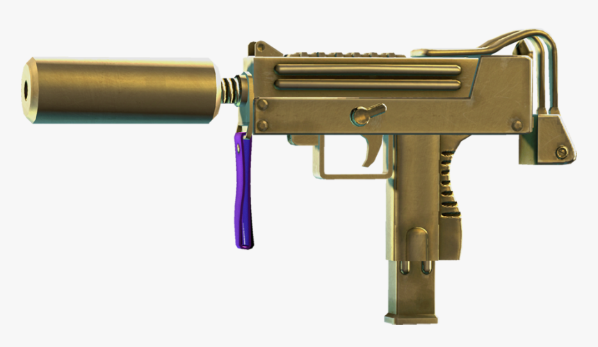 Sriv Smgs - Rap - Gold Mac 10 Gun, HD Png Download