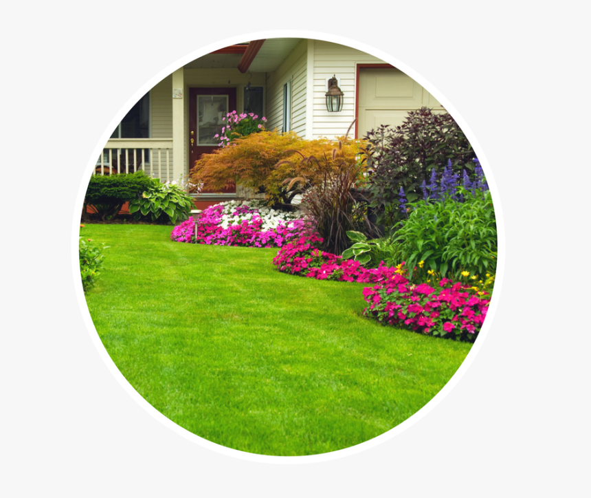Green Lawn With Flower Beds, HD Png Download