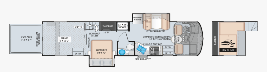 Thor Outlaw Toy Hauler Floor Plans, HD Png Download