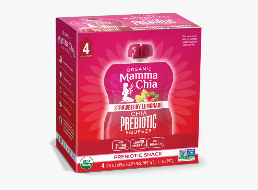 Chia Prebiotic Squeeze 4-pack - Mamma Chia Chia Prebiotic Squeeze, HD Png Download