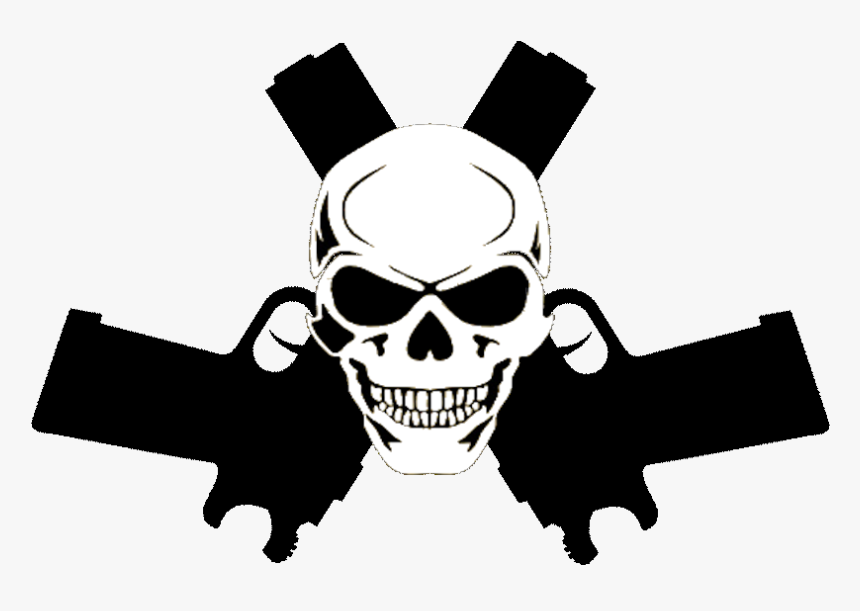 In Guns Cut Free - Skull And Guns Clipart, HD Png Download