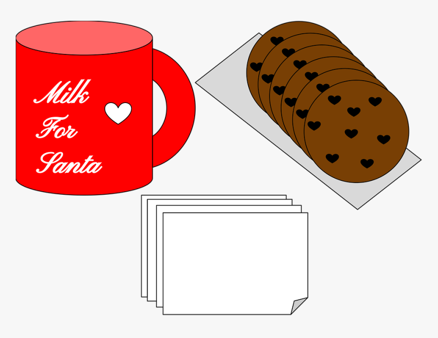 Santa, Christmas, Christmas Dinner, Cookies, Milk, HD Png Download