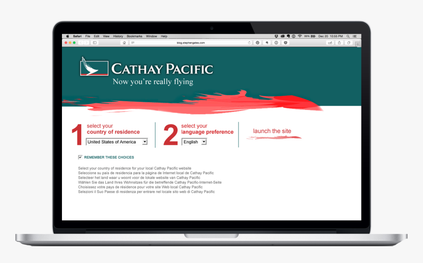 Header - Cathay Pacific Website, HD Png Download