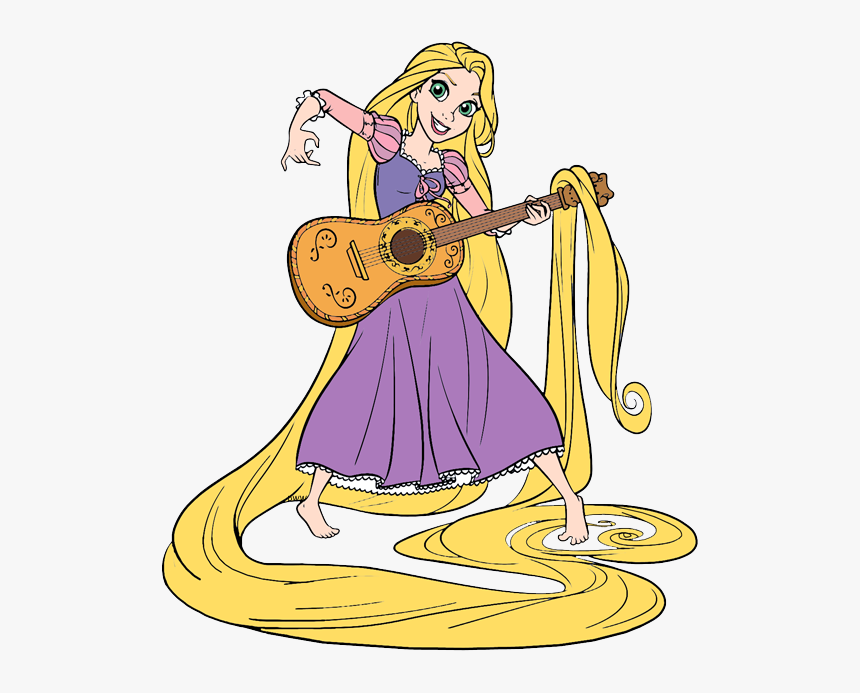 Transparent Guitar Png Clipart - Rapunzel With Guitar, Png Download