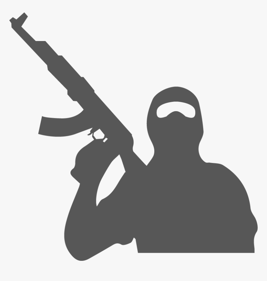 Silhouette Terrorism Black - Transparent Terrorist Clipart, HD Png Download