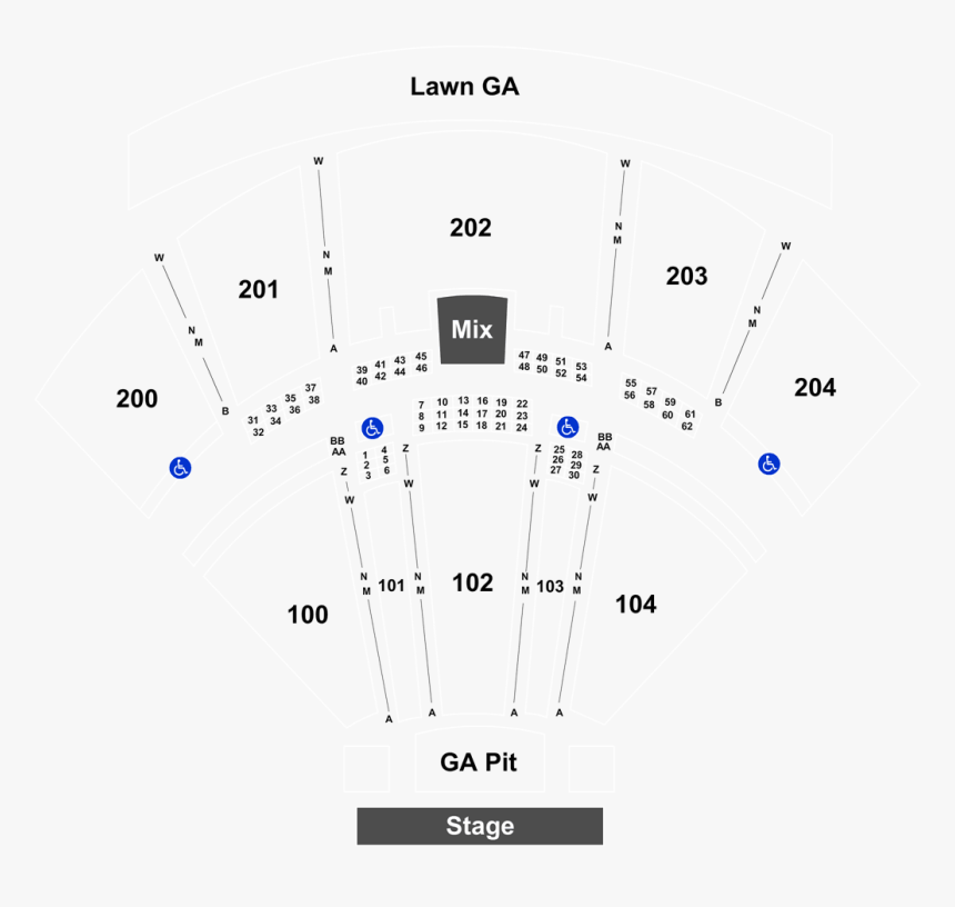 Bb&t Pavilion Section 100 Row Aa, HD Png Download
