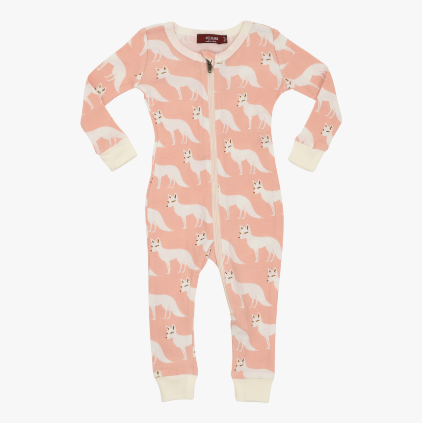 Pink Fox Zipper Pajama - Elephant, HD Png Download