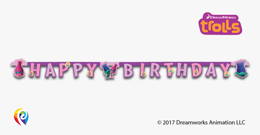 Trolls Happy Birthday - Trolls Happy Birthday Banner Transparent, HD Png Download