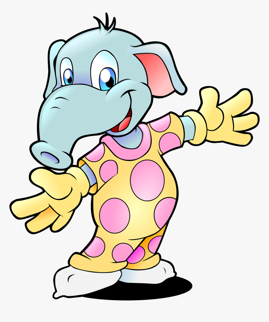 Anthropomorphized Animals, Elephant, Pajamas, Pyjama - Elephant Pajamas Clipart, HD Png Download