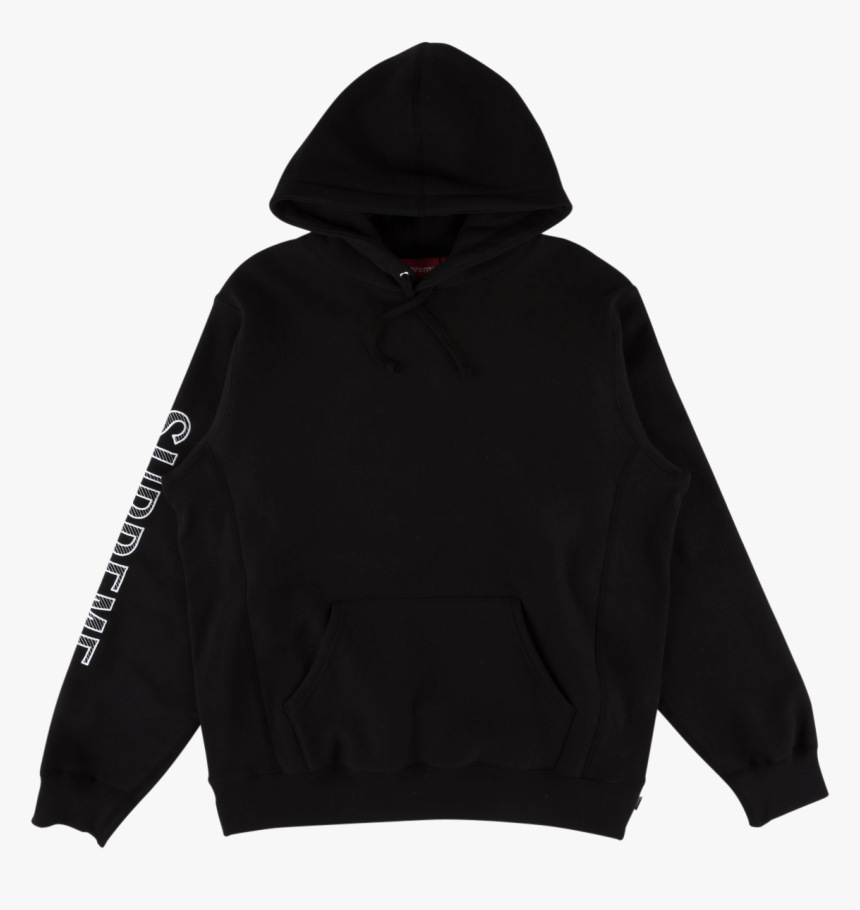 supreme sleeve embroidery hooded sweatshirt